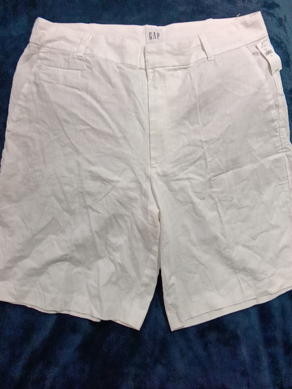 GAP Men’s White Flat-Front Linen Shorts